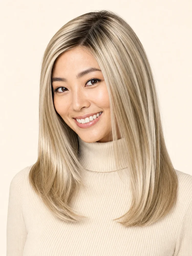 Jon Renau Top Coverage 18" | Lace Front Synthetic Hair Topper (Mono Top) — product style image