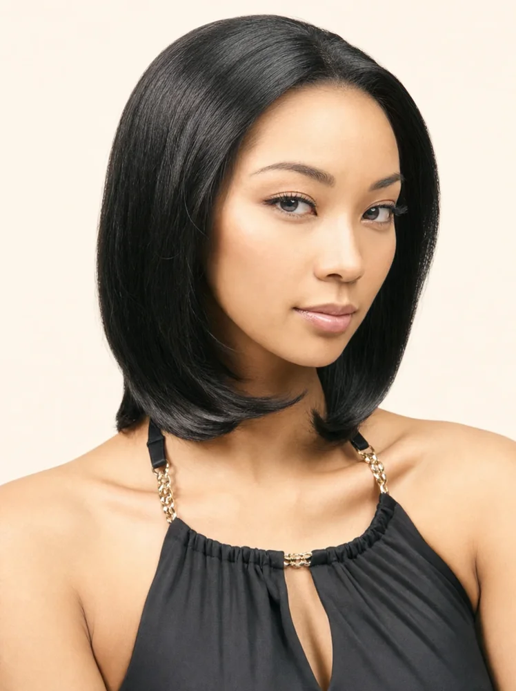 Motown Tress LFHH-Daisy | Human Hair Lace Front Wig (Basic Cap) — product style image