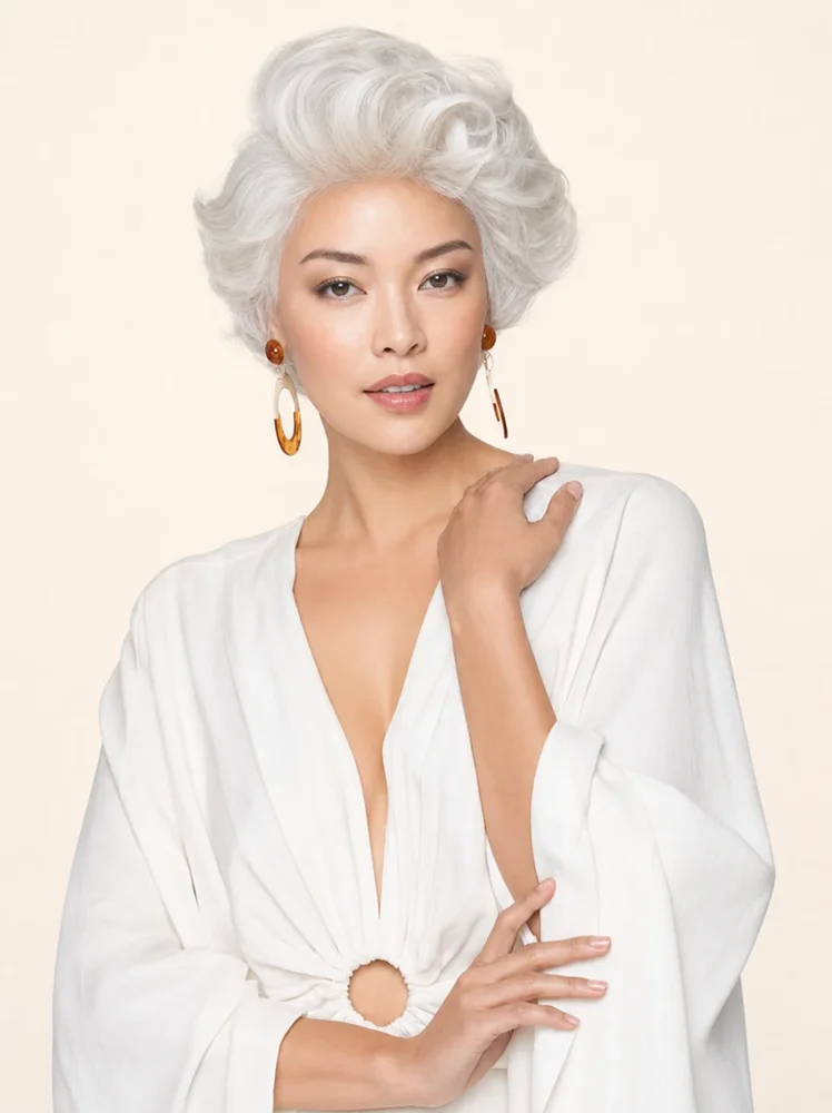 TressAllure Tapered Curls | HF Synthetic Lace Front Wig — product style image