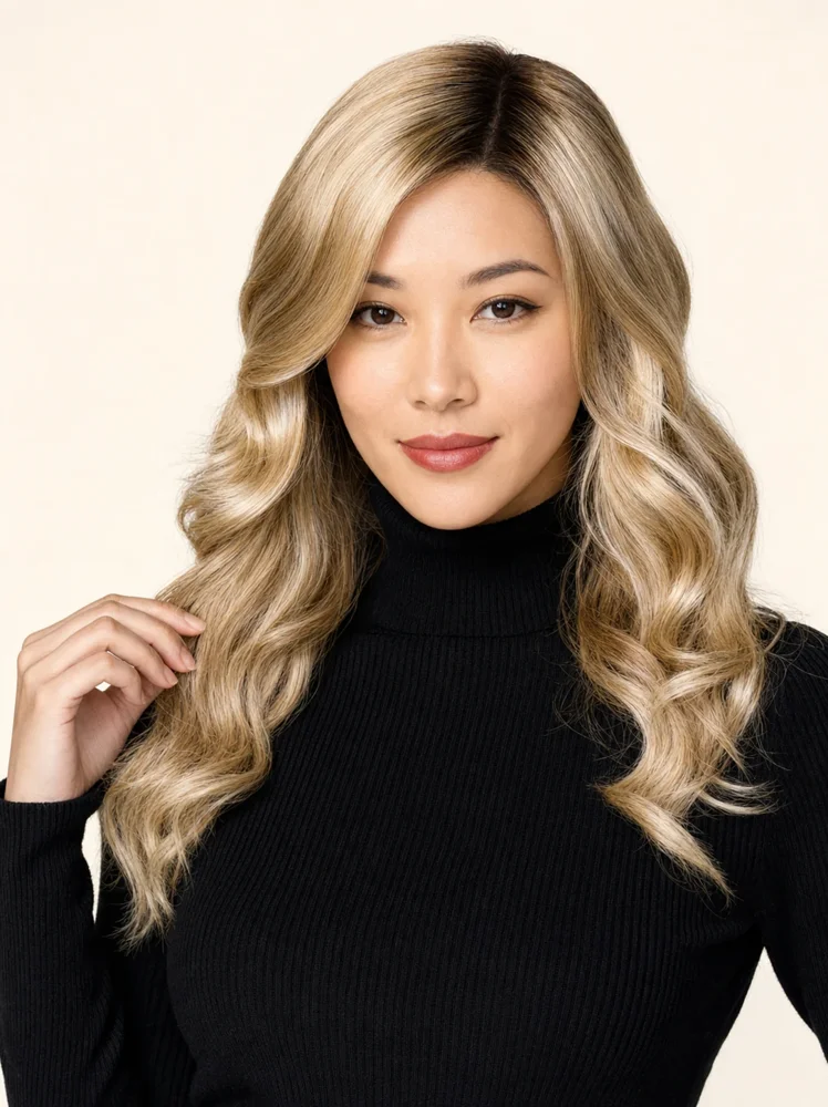 Jon Renau Top Coverage Wavy 18" | Lace Front Synthetic Hair Topper (Mono Top) — product style image