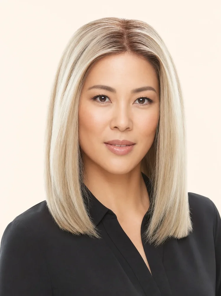 Jon Renau Top Smart HH 12" | Lace Front Remy Human Hair Topper (Mono Top) — product style image