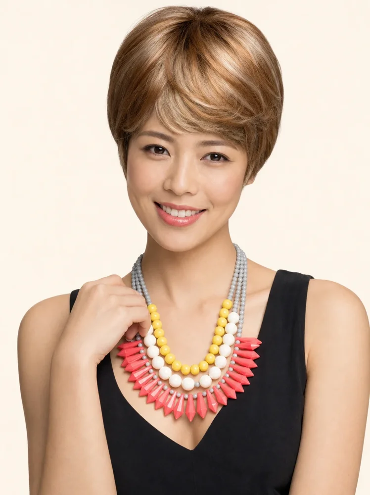 Amore Short Top Piece | Synthetic Hair Topper (Full Mono) | DISCONTINUED|假髮選款展示