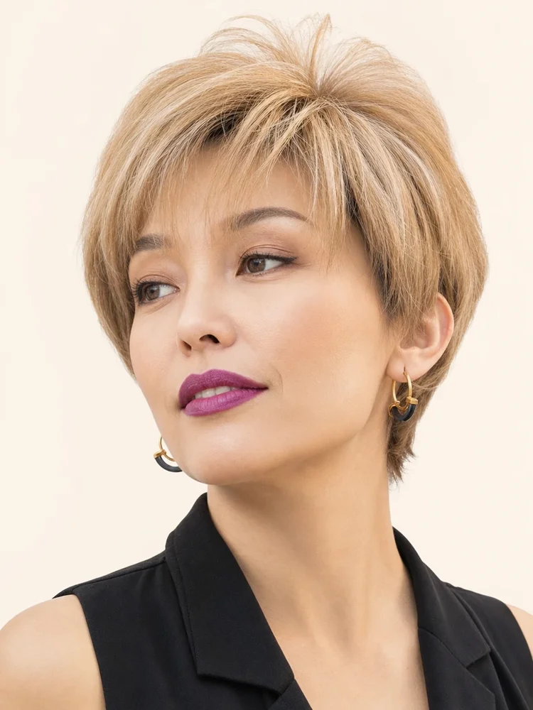 Rene of Paris Modern Top Piece | Synthetic Hair Topper (Basic Base) — product style image