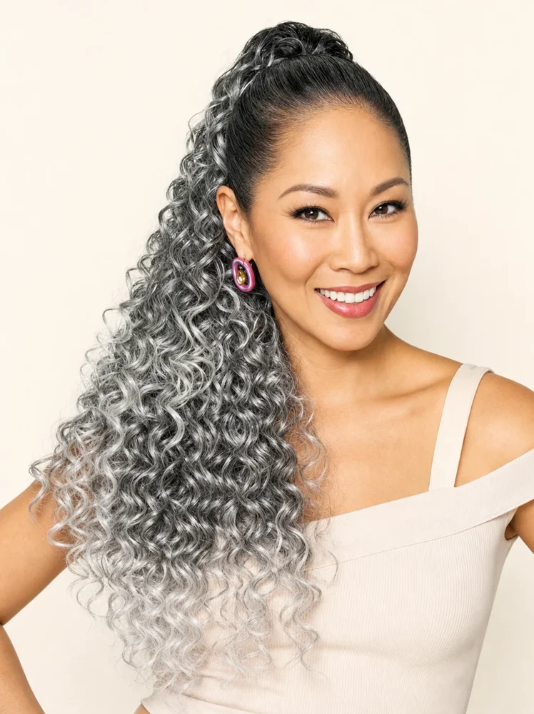 Kim Kimble 27" Glam Curls Pony | Synthetic Hair Clip In Extensions (Drawstring)|假髮選款展示