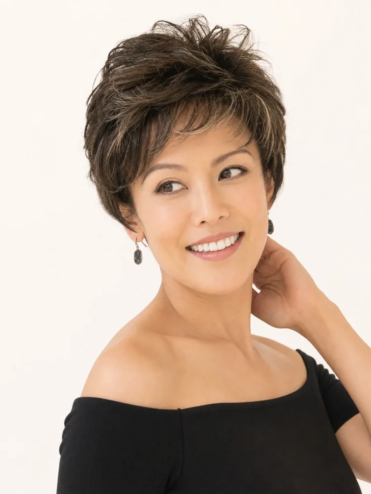 Rene of Paris Rina | Short Synthetic Wig (Basic Cap) | DISCONTINUED|假髮選款展示
