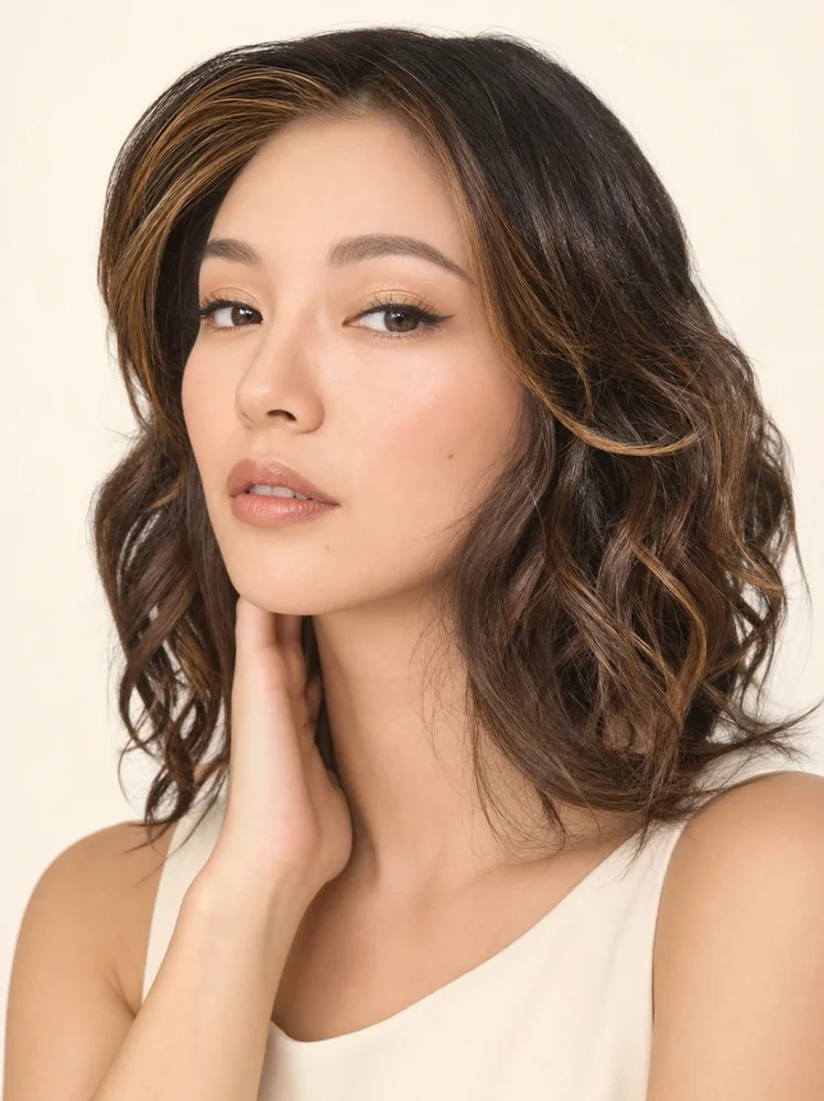 Amore Medium Wavy TP Mono | Synthetic Hair Topper (Mono Top)｜假髮選款展示