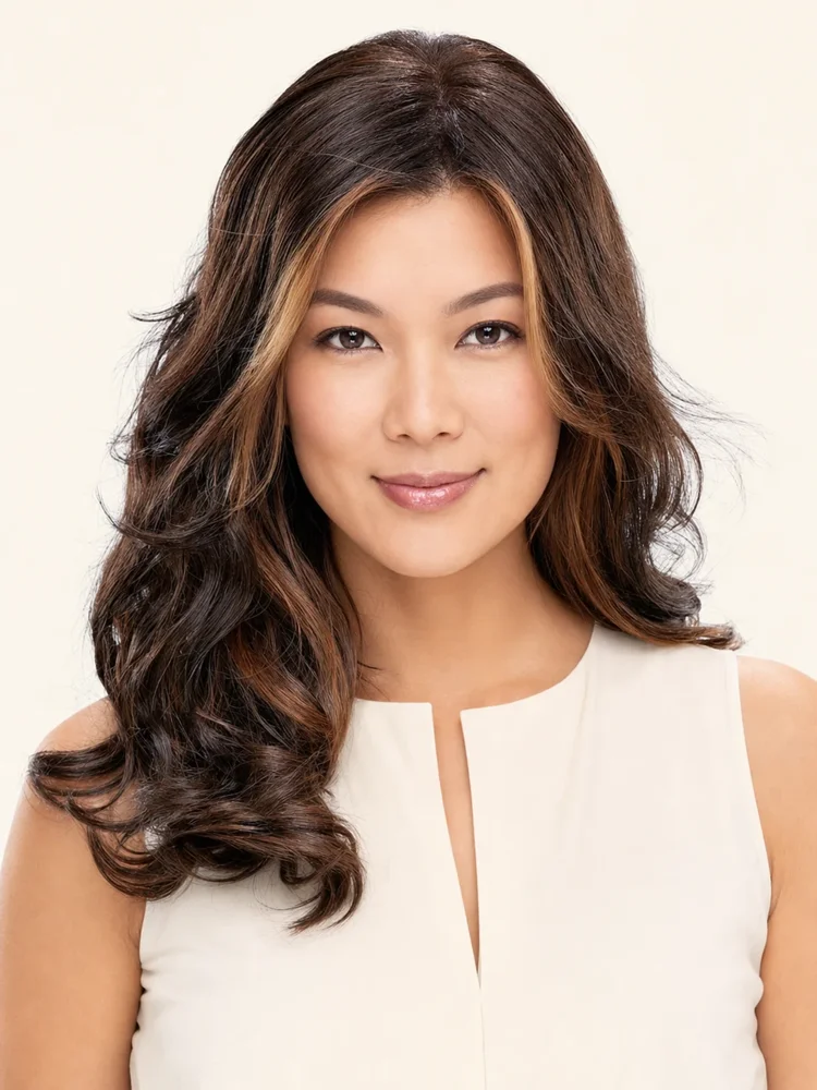 Jon Renau Top Level | Synthetic Lace Front Hair Topper (Mono Top) — product style image