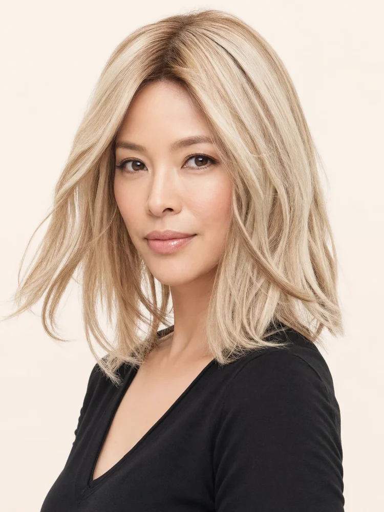 Jon Renau Top Form French 12" | Remy Human Hair Topper (Mono Top) — product style image