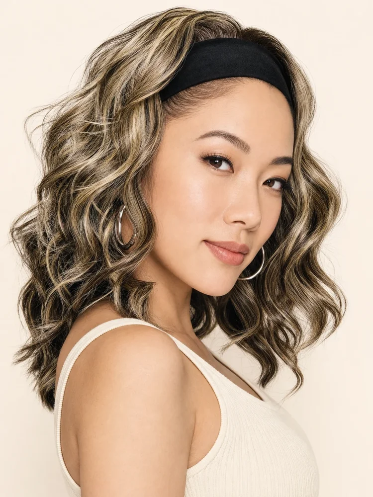 Kim Kimble 18" Wavy Waves Headband Wig | Synthetic Hairpiece|假髮選款展示