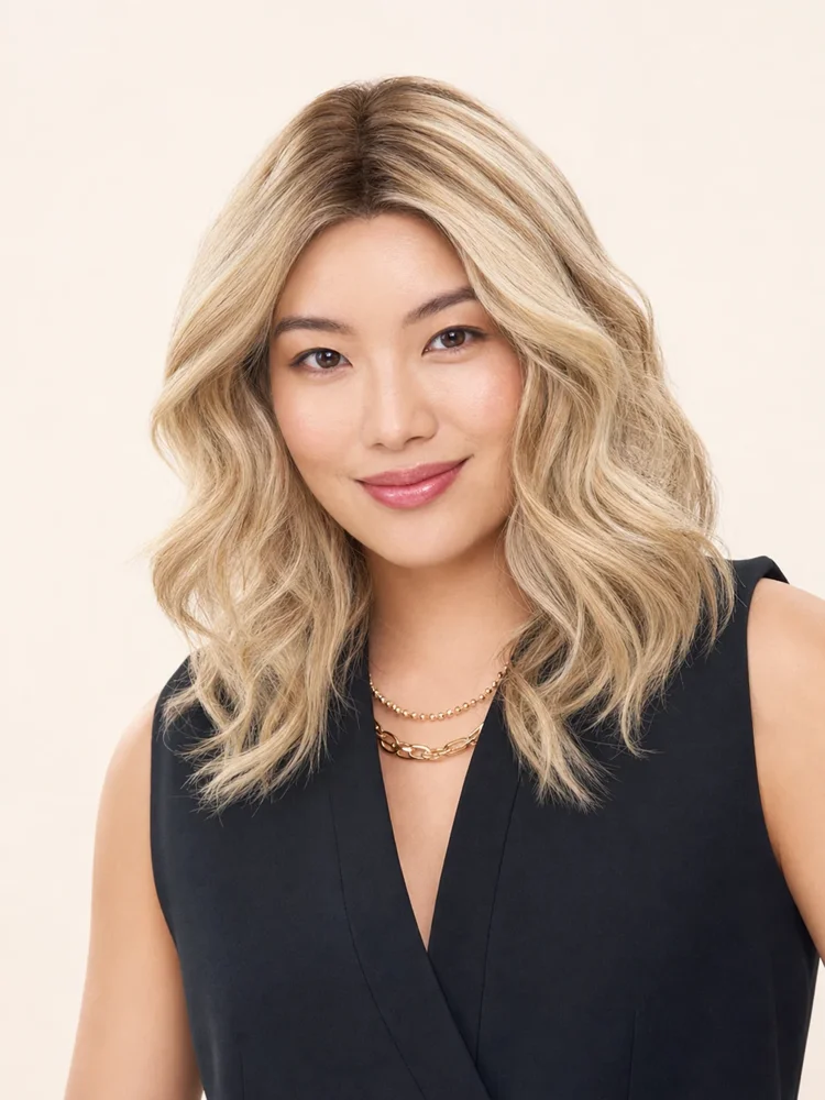 Jon Renau easiPart Medium 12" | Remy Human Hair Topper (Mono Top) — product style image
